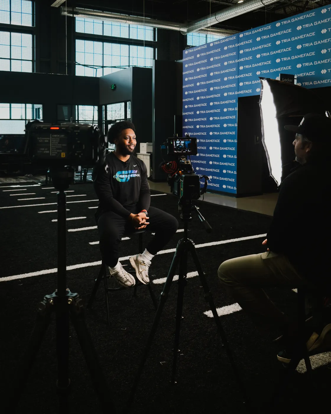 Interview setup on location